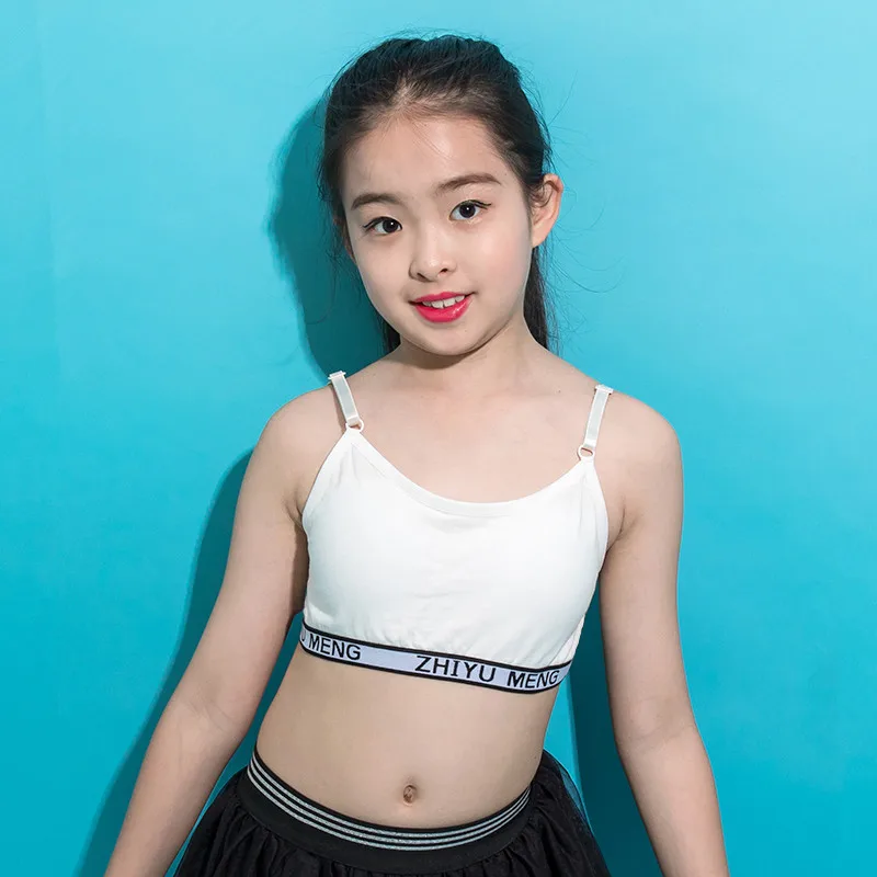 

Однотонные бюстгальтеры 6 шт./лот, хлопковый топ для девочек, жилет, комплект студенческого нижнего белья