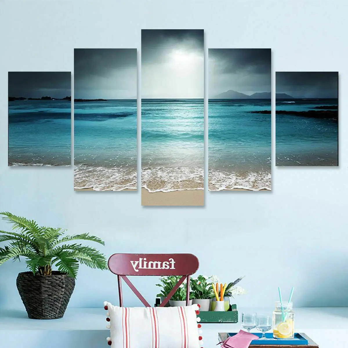 

Home Wall Decor Canvas Ocean Beach Seascape Nature Scenery Picture Art HD Print Painting On Canvas for Living Room Unframed