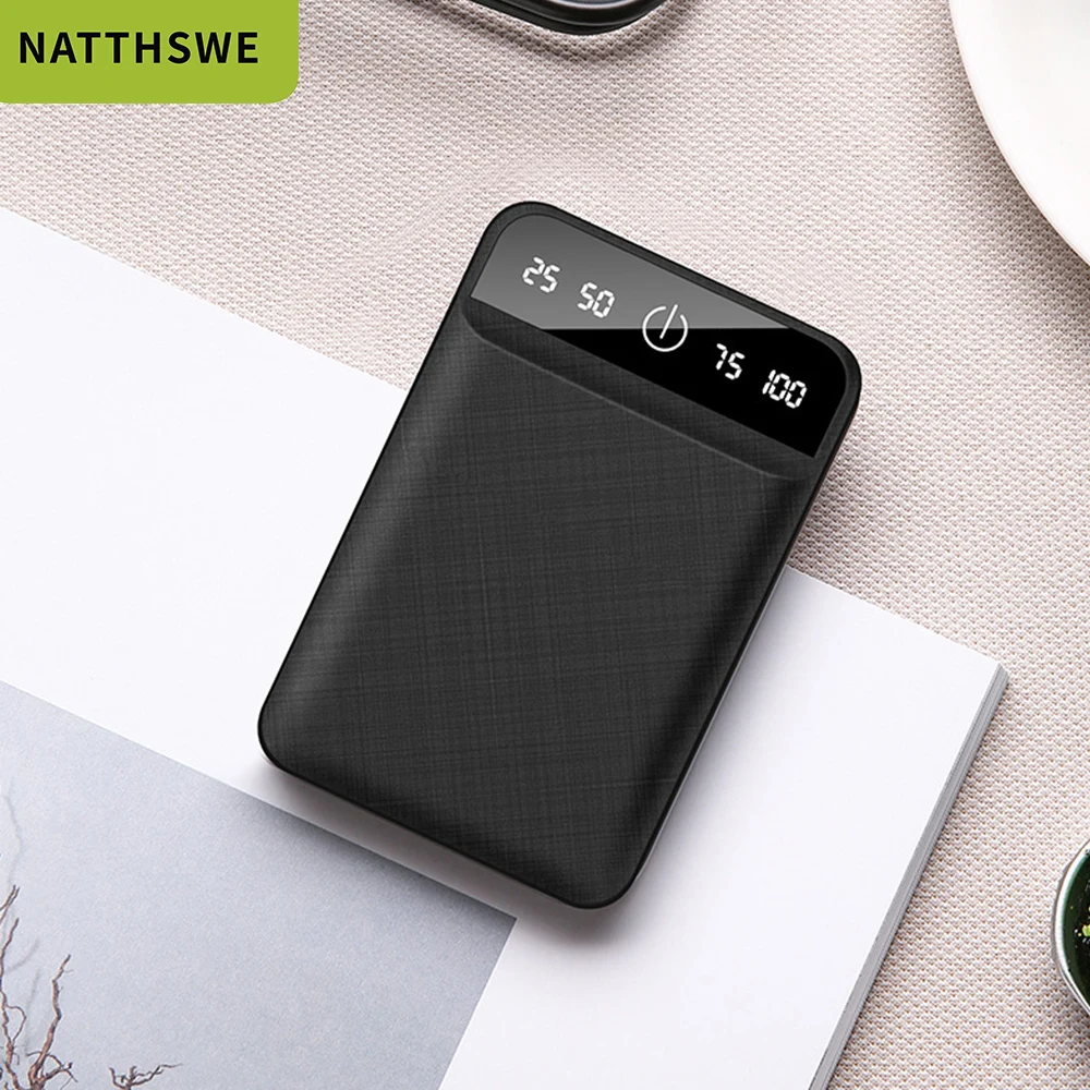 NATTHSWE Power Bank 10000mAh For Xiaomi Mi 2 USB PowerBank Portable Charger External Battery Poverbank iPhone X XS Huawei | Мобильные
