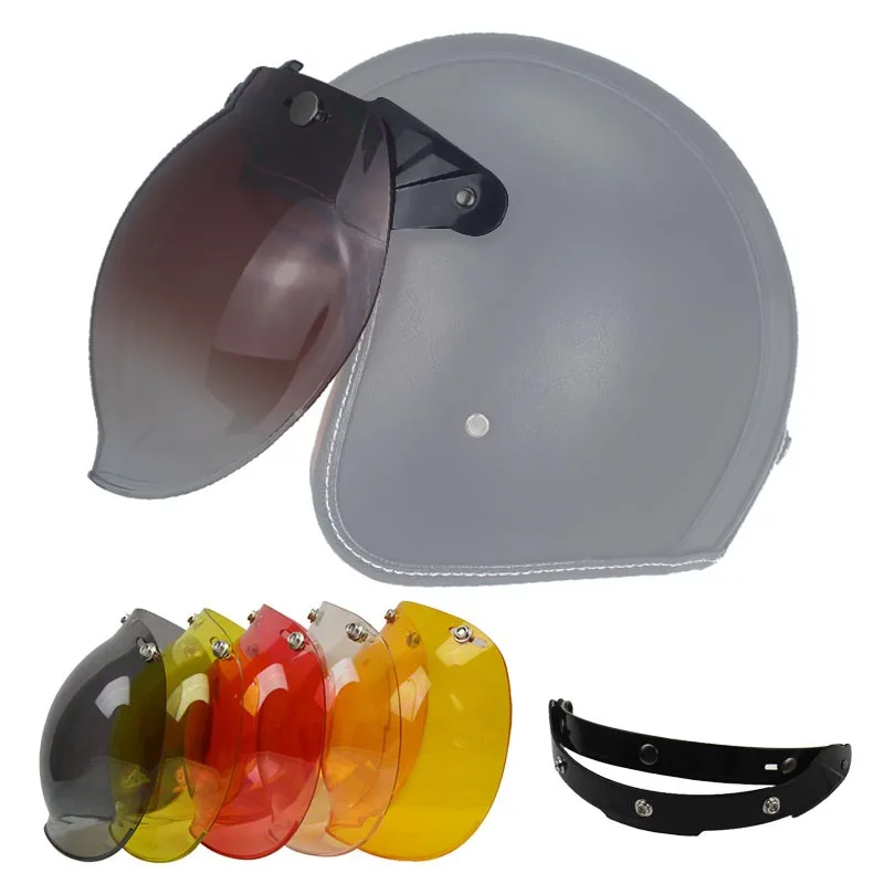 

Motorcycle helmet sun shield / 3/4 motorcycle helmet lens bubble sun visor / retro helmet lens windshield / 12 colors optional