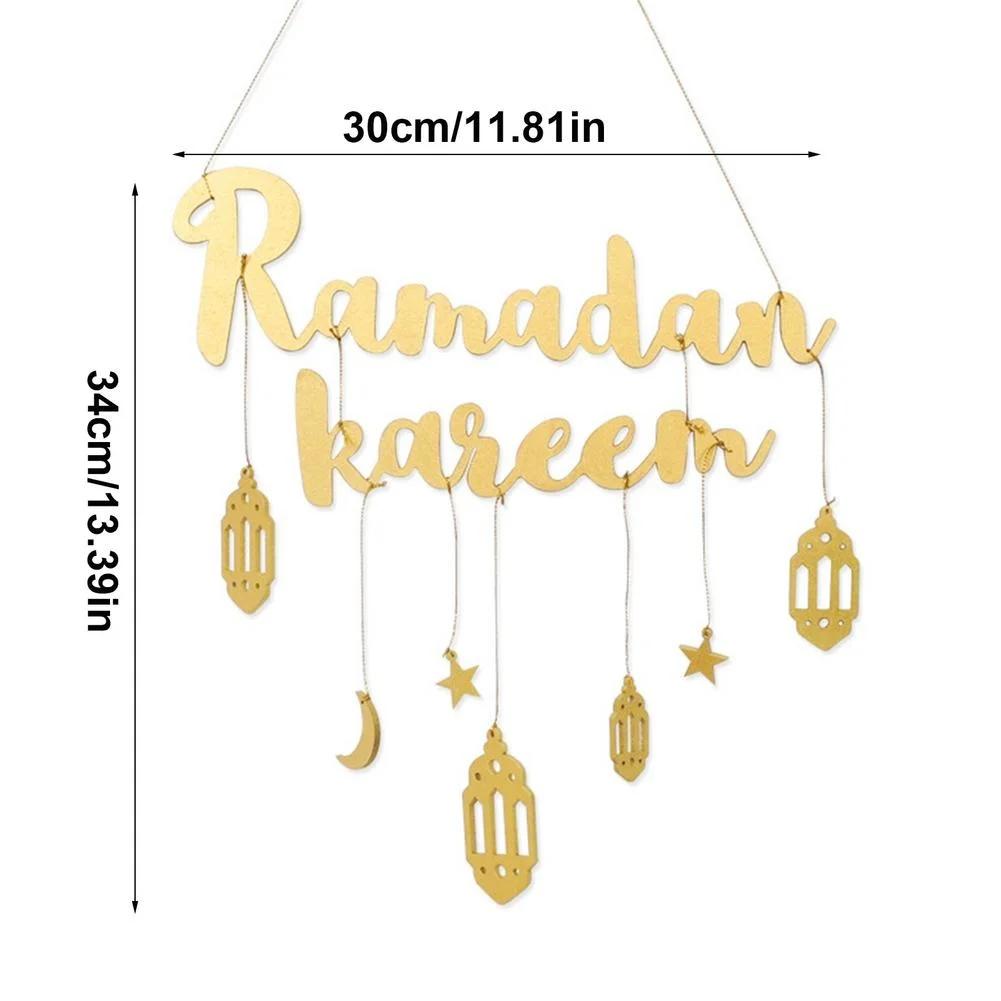 

Muslim Golden Banner Ramadan Kareem Letters Wall Hanging Ramadan Decorations Home Wall Ornament Festival Supplies