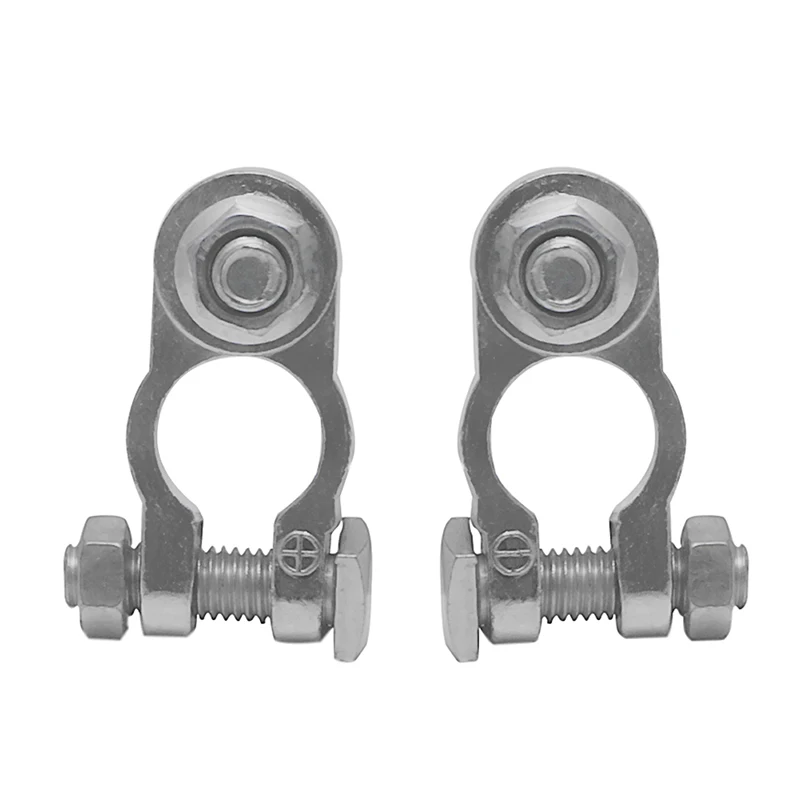 

2021 New 2Pcs Positive & Negative Cargo Type Zinc Coat Battery Terminals Clamp Connectors