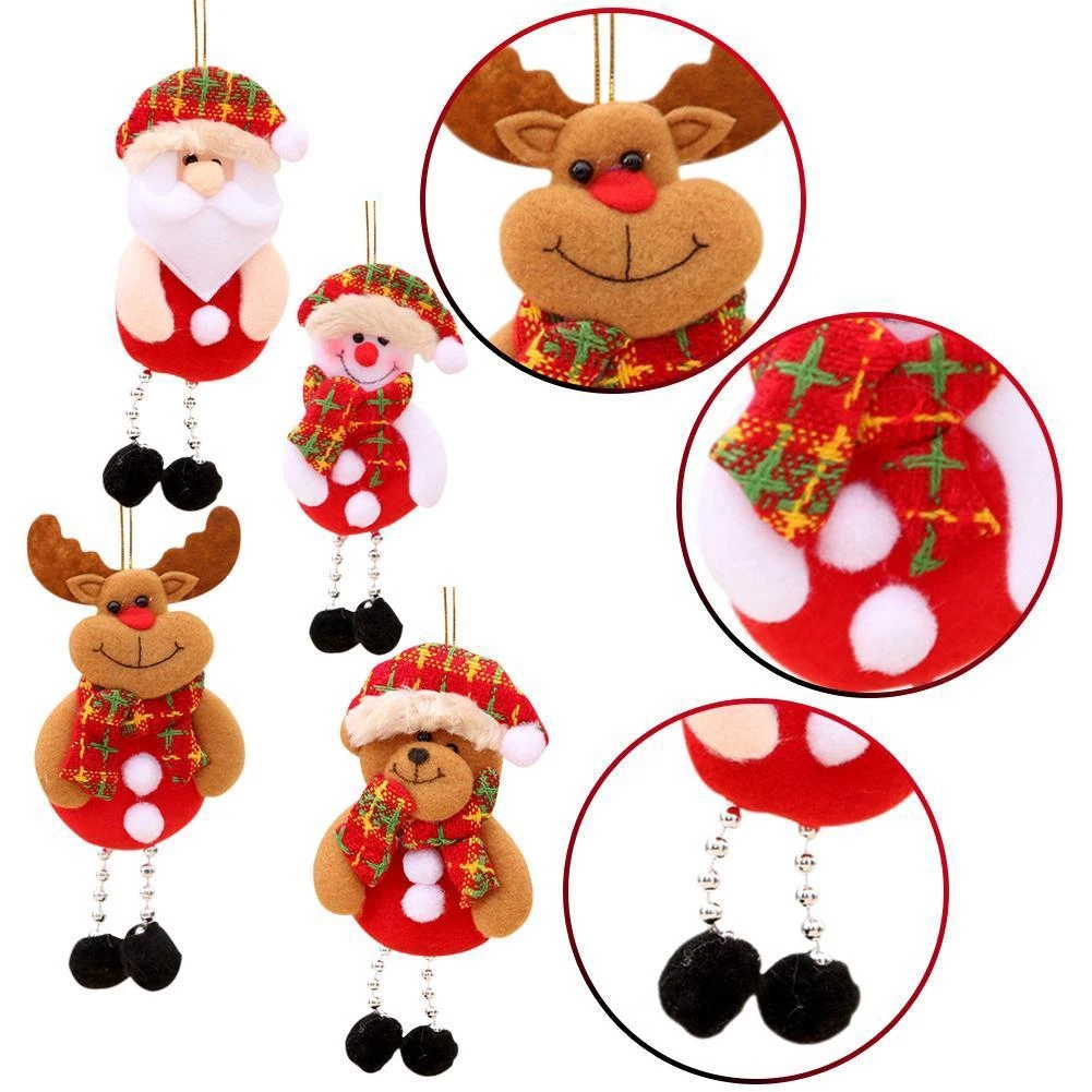 

1/3/4pcs Christmas Santa Claus Deer Hanging Ornaments Pine Cone Xmas Doll Gifts Christmas Tree Pendant Decorations