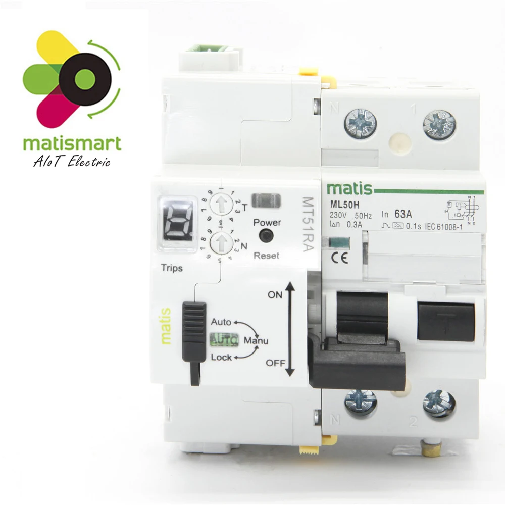 Matismart MT51RA повторный выключатель 2P RCCB 63a|Автоматические выключатели| |