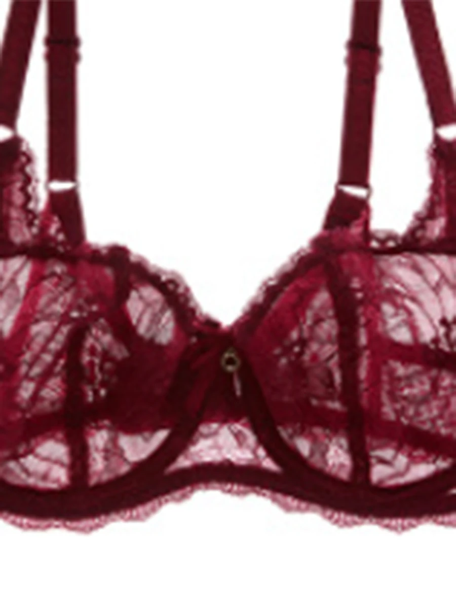 

Vintage Lace Lingerie Set Sexy Women's Underwear Sensual Thin Deep V-neck Push Up Solid Fashion Bra Sets 2021 Woman Clothes