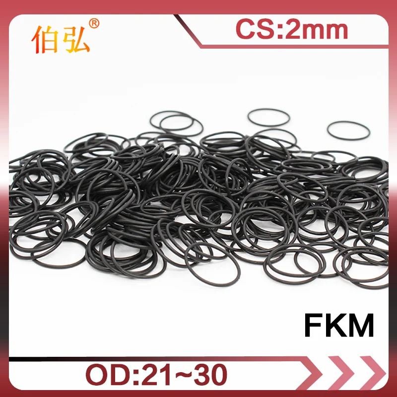 

5PCS Fluorine rubber Ring Black FKM O-ring Seal OD21/22/23/24/25/26/27/28/29/30*2mm O Ring Seal Oil Fuel Gasket Sealing Washer
