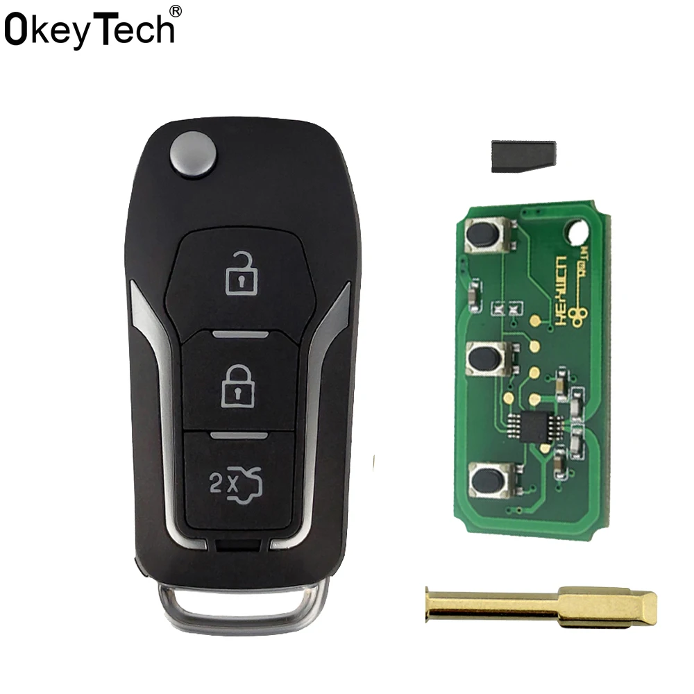 OkeyTech 3 кнопки 433 МГц 4D60/4D63 чип модифицированный складной дистанционный