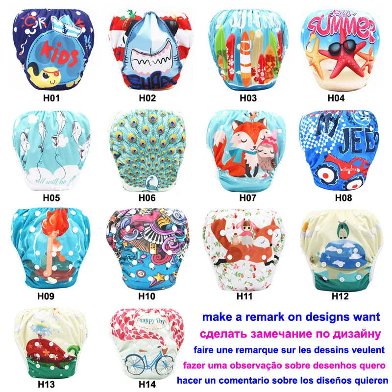

2pcs/lot Baby Swim Diaper Adjustable Cloth Diapers Cover Newborn Swimwear Bathing Suit Washable Waterproof Baby Reusable Nappy