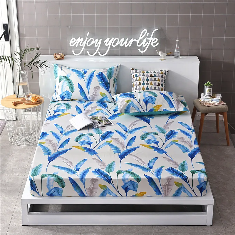 Простыня для кровати с красочным принтом эластичная резинка наволочки