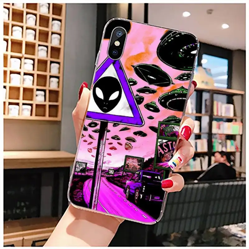 

Alien cartoon eyes girl Phone Case Transparent for iPhone 11 12 mini pro XS MAX 8 7 6 6S Plus X 5S SE 2020 XR
