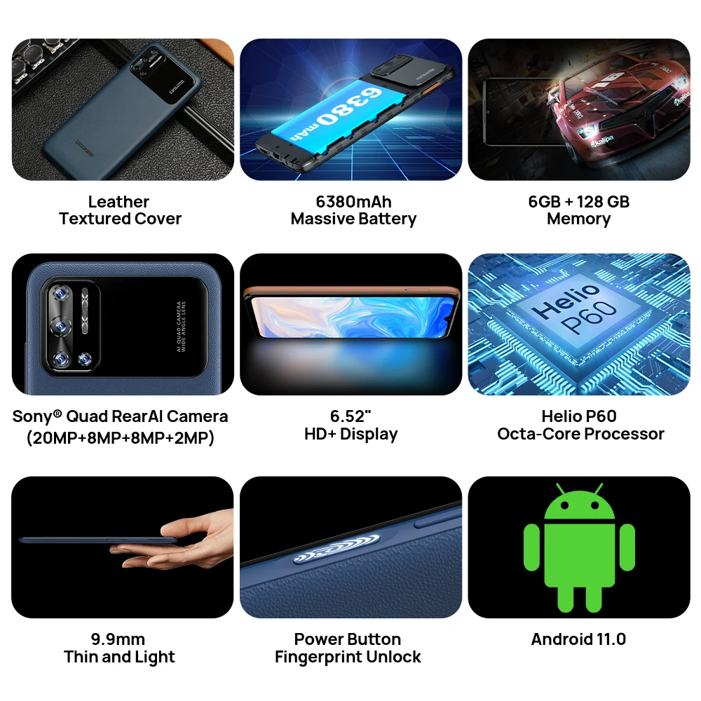 doogee n40 pro smartphone 6 5 inch 20mp quad camera helio p60 6gb128gb cellphone 6380mah battery 24w fast charging free global shipping