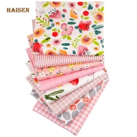 8pcslotprinted twill cotton fabricpink flower calicopatchwork cloth setdiy sewing quilting material for babychild40x50cm
