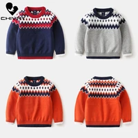 kids children pullover sweater autumn winter boys girls wave patchwork pattern o neck knitted sweaters tops clothing for 2 7t