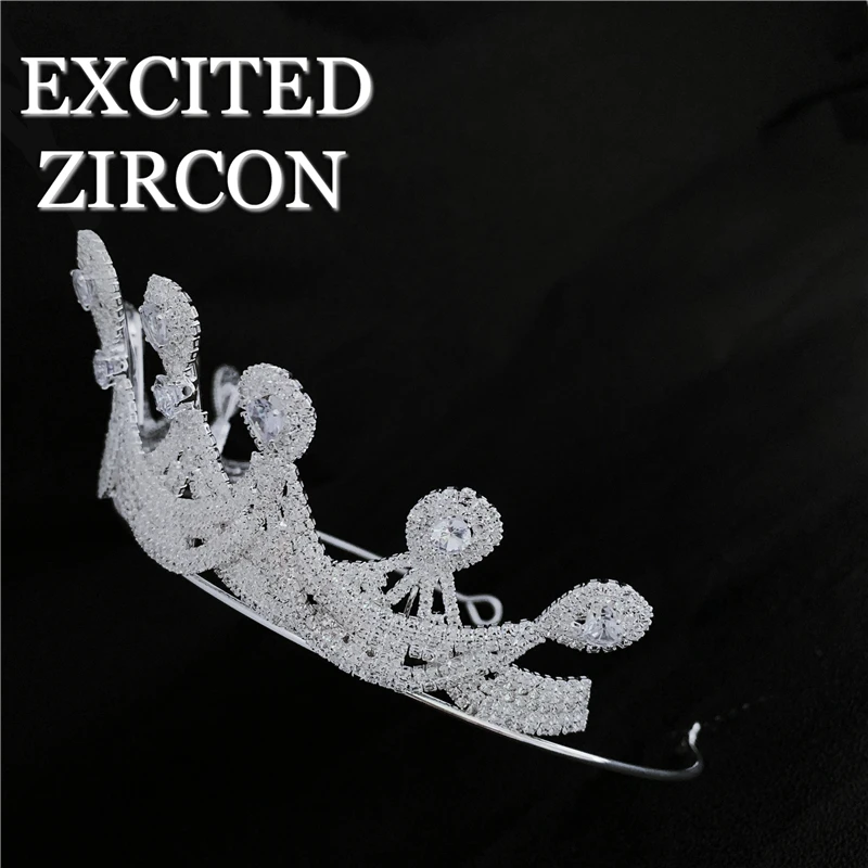 

Zircon crystal noble classic fashion luxury romantic princess crown headdress bride wedding jewelry crown party gift
