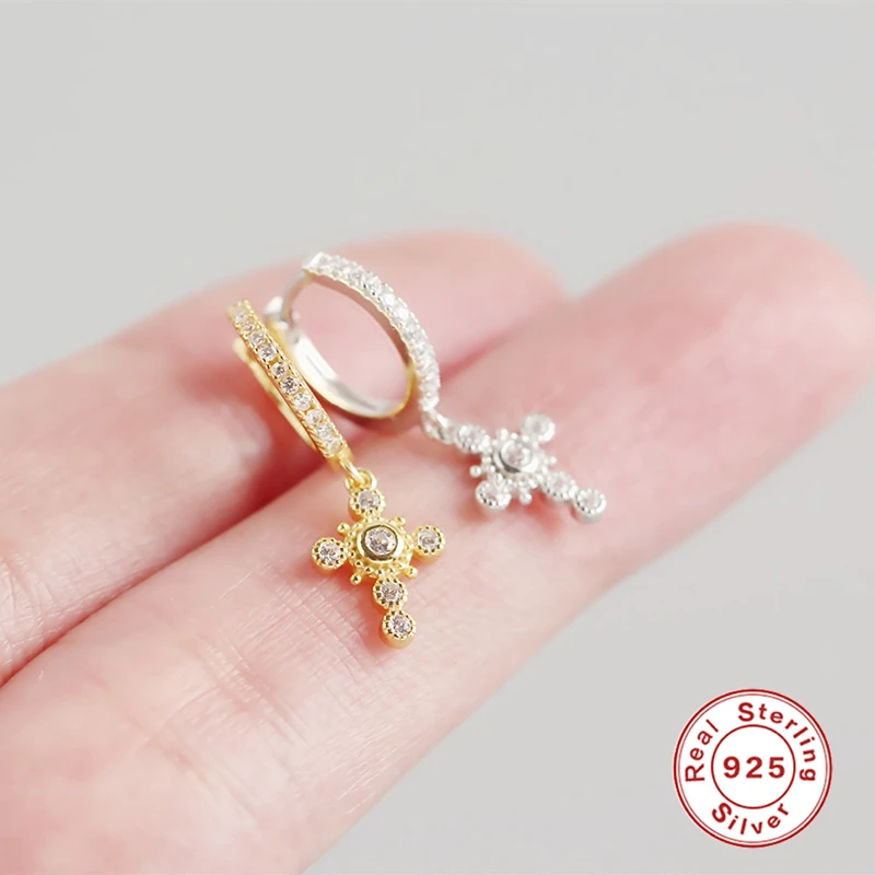 Женские серьги кольца из серебра 925 пробы с фианитами|Серьги-кольца| |