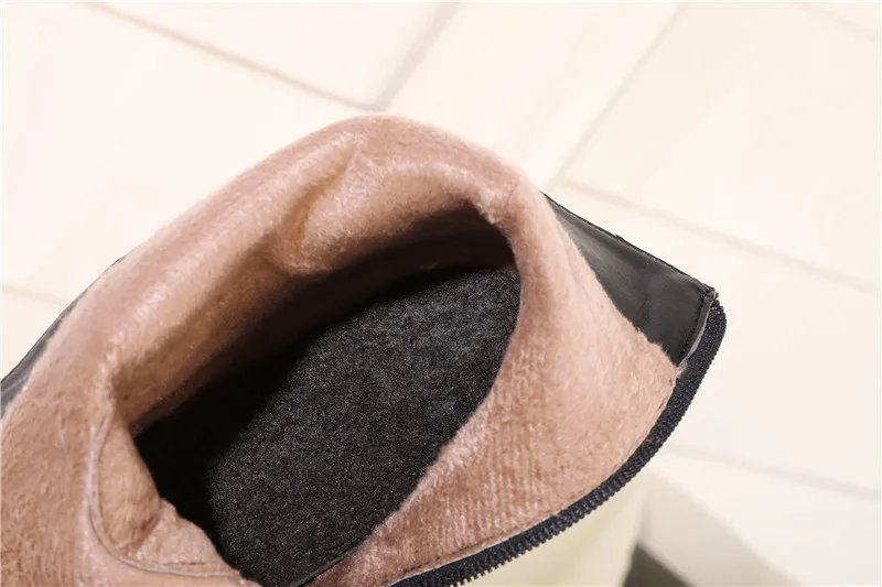 

Fashion Plus Size Black Faux Suede Leather Chunky Heels Biker Ankle Womens Boots Buckle Strap Winter Shoes Woman Booties