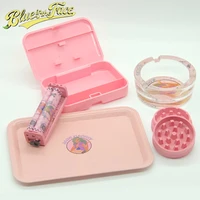 cigarette rolling tool kit biodegradable herb grinder rolling machine glass ashtray pink rolling tray set for girls