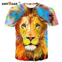 covrlge newest 3d animal printed t shirt draw pattern short sleeve tops tees couple fashion o neck tshirt male streetwear mts569