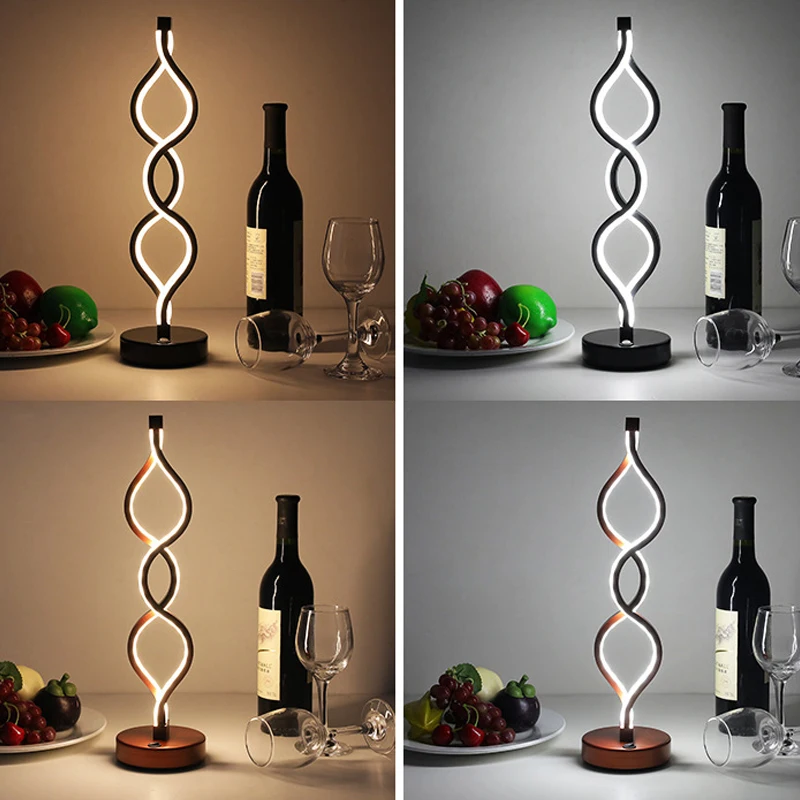 Спиральная настольная лампа светодиодный светильник с USB-зарядкой декоративный