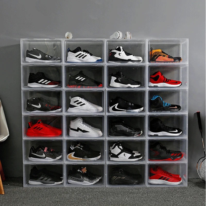 Dustproof shoe cabinet transparent box sneaker storage basketball collection display shoes | Дом и сад