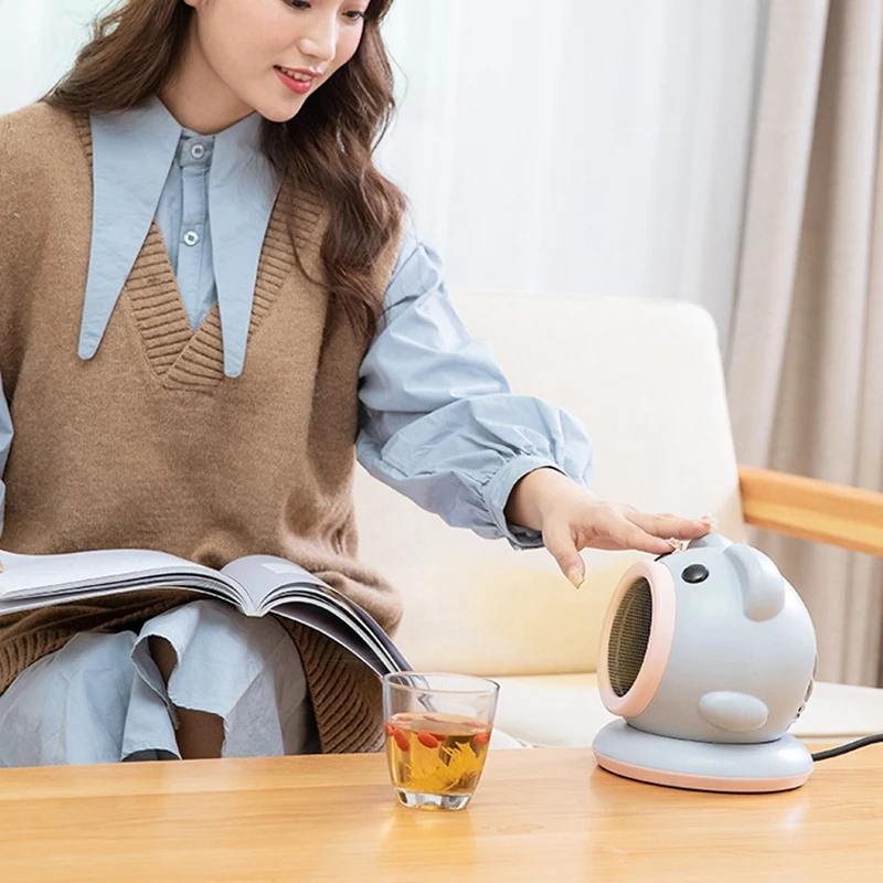 Desktop Pig Automatic Swing Head Heater Electric Fan Mini Portable Household Small | Бытовая техника