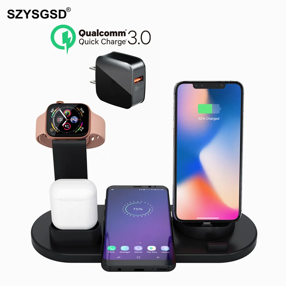 6 в 1 для Apple Watch зарядное устройство зарядная док станция кронштейн Подставка