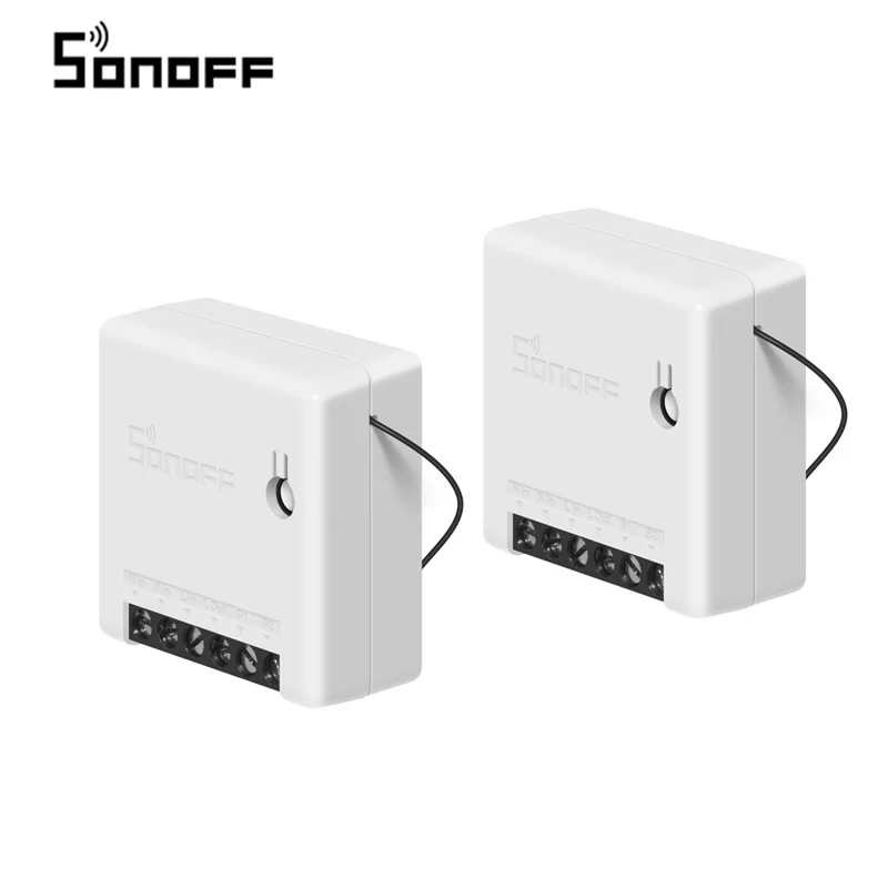 2 PCS SONOFF 10 шт. мини двухсторонний умный переключатель приложение голосовой таймер управление DIY Автоматизация умный дом работа с внешним переключателем для Google - Комплект: 2 PCS