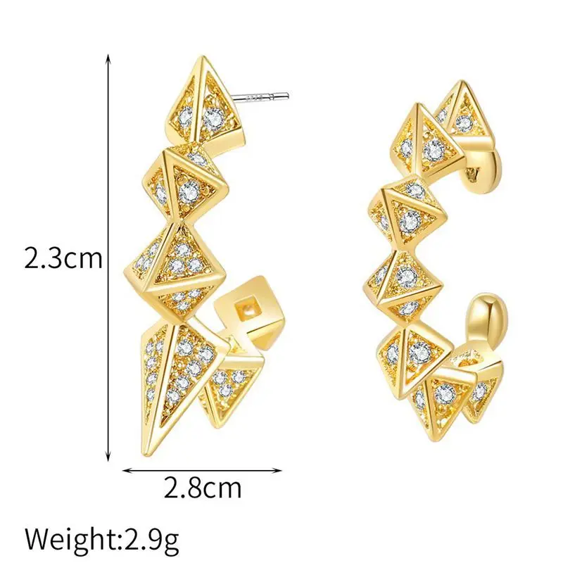 

Fashion New Geometric C-Shaped Earrings For Women Vintage Punk Hip-Hop Personality Circle Stud Earring Gold Ear Cuff Jewelry