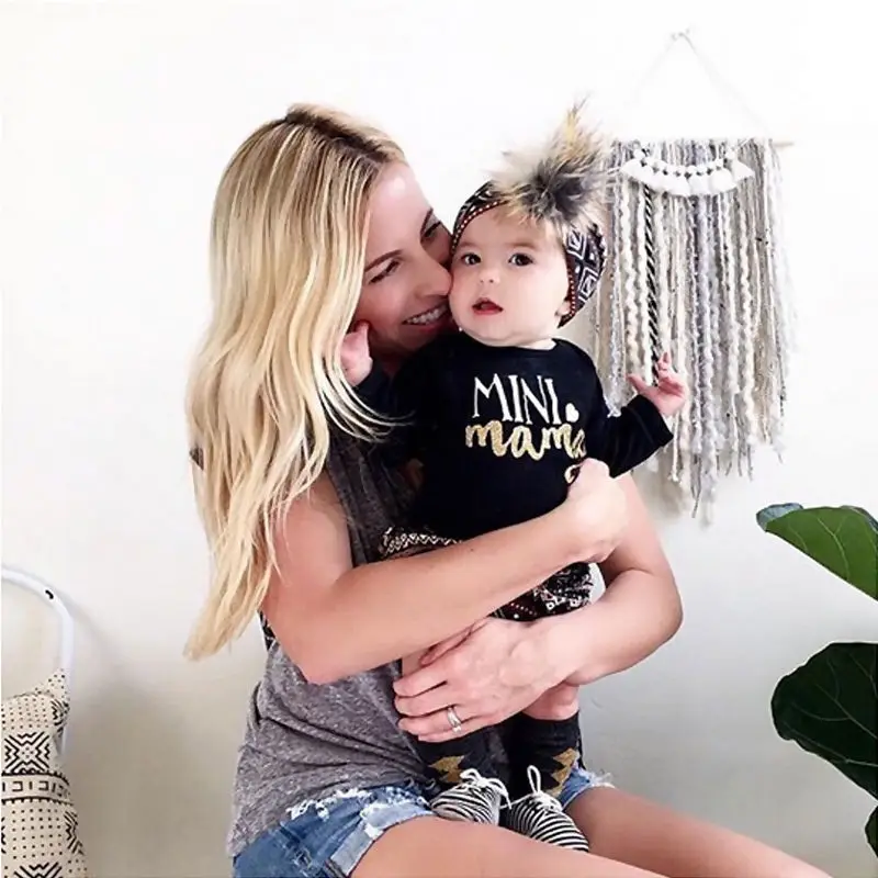 Боди с надписью для новорожденных Mini Mama комплект одежды боди маленьких девочек +