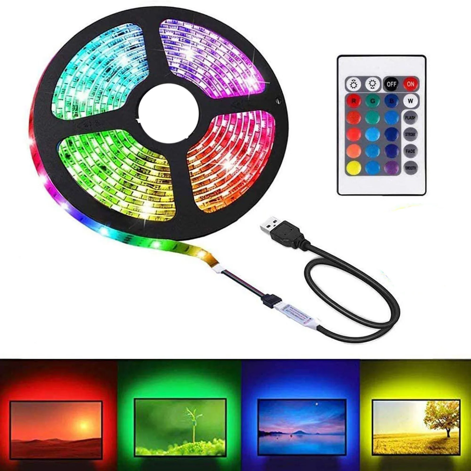 Светодиодная лента RGB 2538 на рождественскую елку с пультом ДУ | Дом и сад