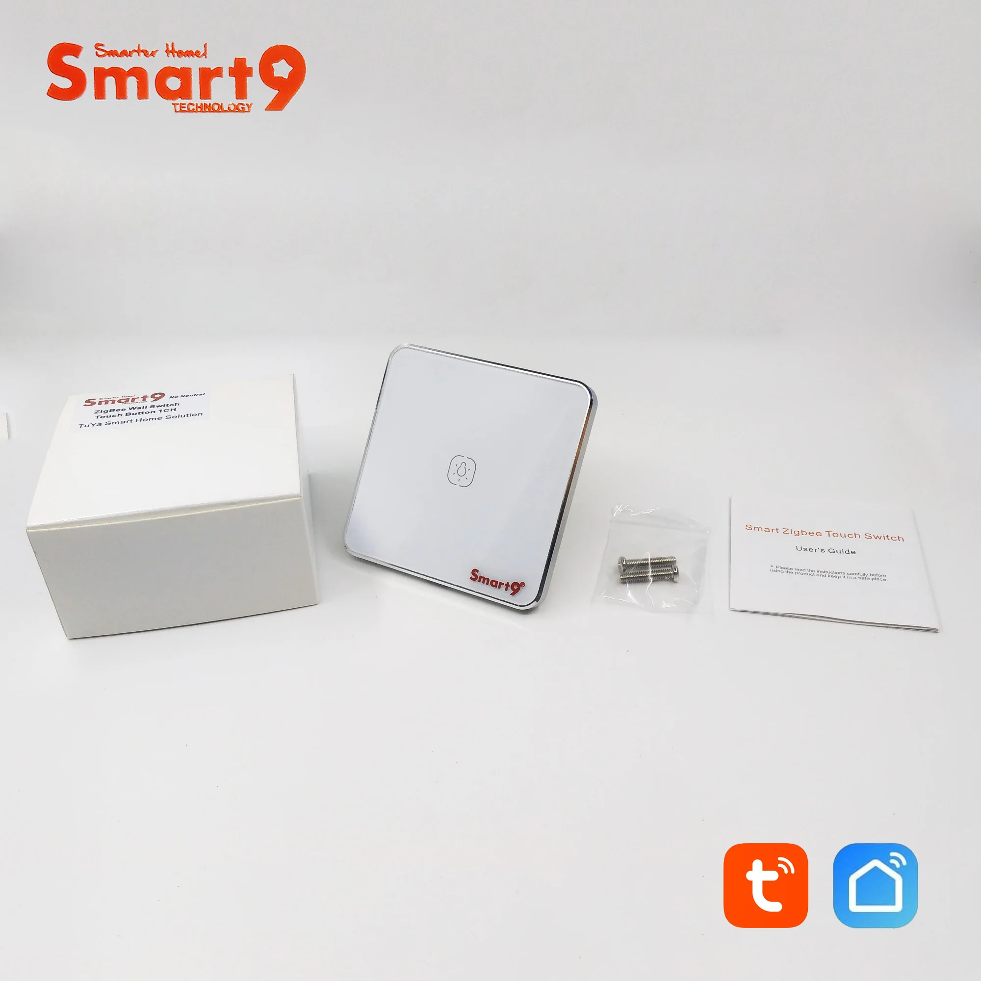 Smart9 ZigBee Wall Switch No Neutral Working with TuYa ZigBee Hub, Touch Button With Smart Life App Control, Powered by TuYa