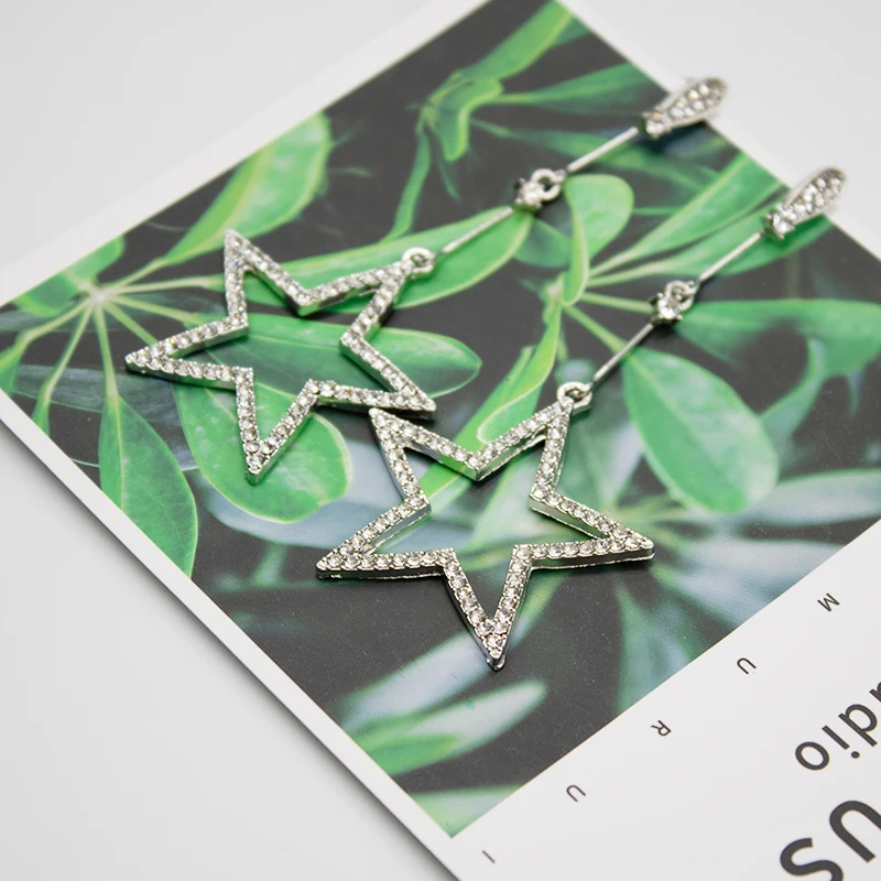 Серьги Горячая Новинка стильные модные серьги с блестящими звездами подходят