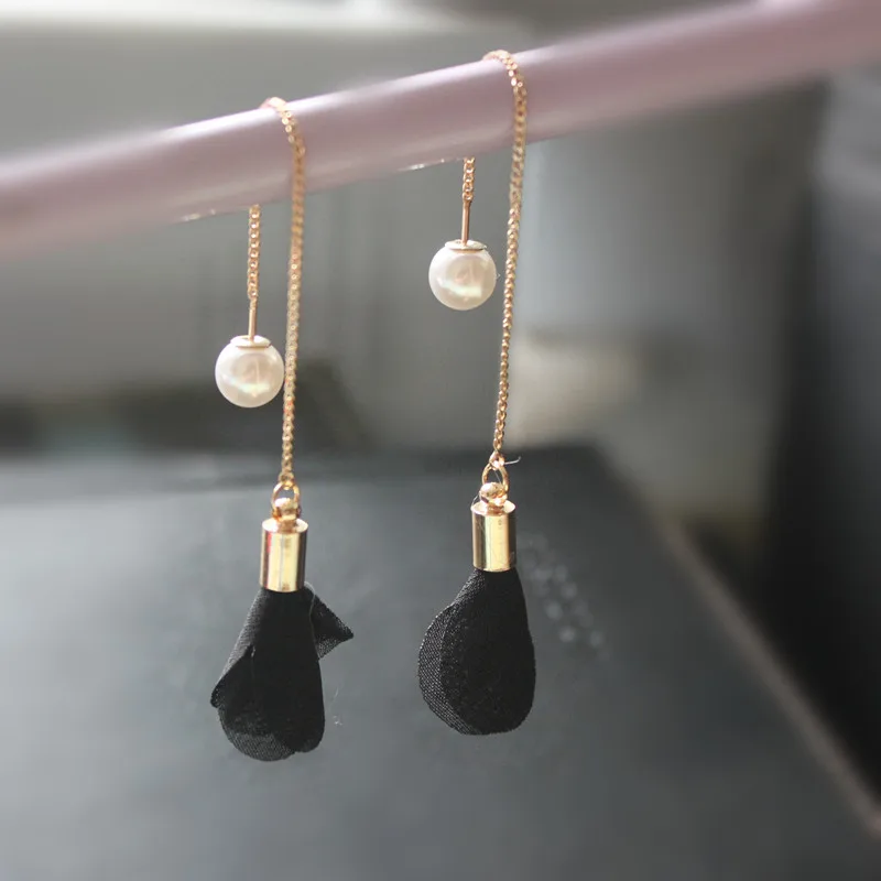 

Kshmir New 2021 pearl earrings ladies flower pink earrings long tassel earrings vintage fashion gift earrings pendant beautiful