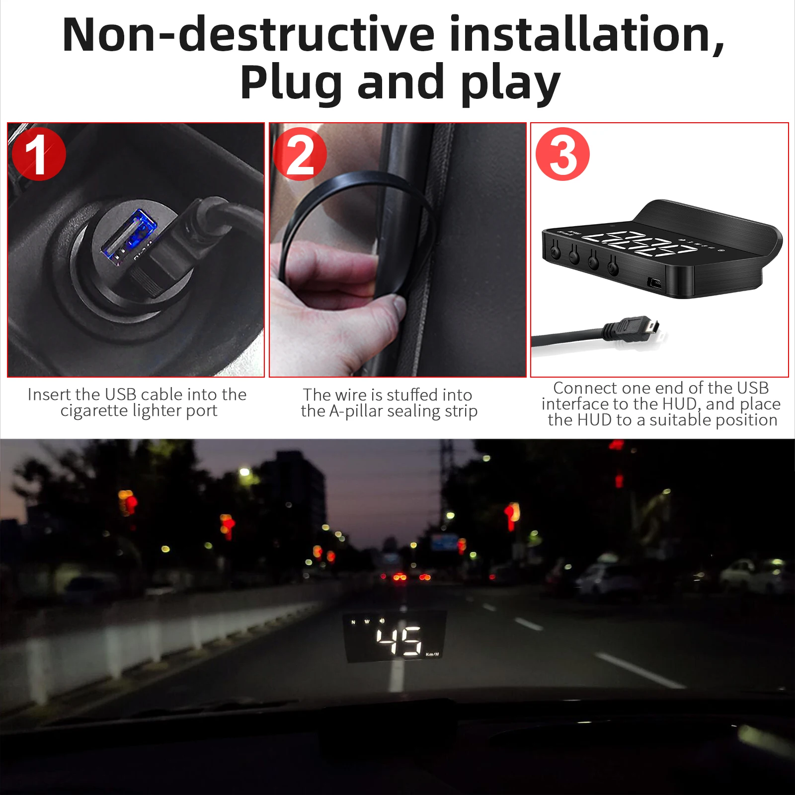 Автомобильный датчик HUD GPS прибор для измерения скорости всех автомобилей