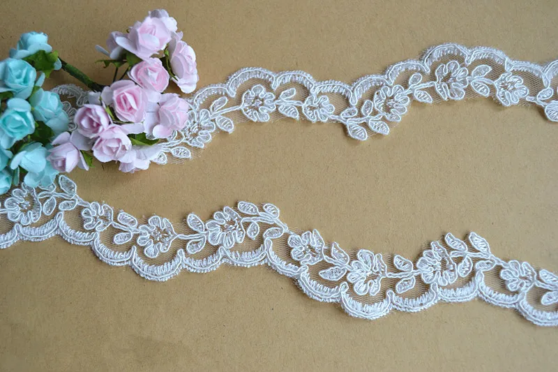 

Тонкий кружевной отделкой гребешок узкая отделка цвета слоновой кости, свадебные платья кружевной каймой для девочек отделка вуаль DIY отде...