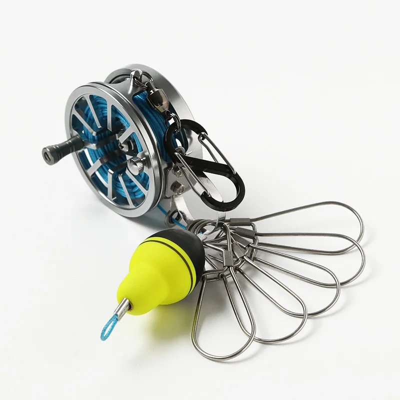 New Brand Fishing Lock Buckle with Reel Stainless Steel Live Fish Locks Belt Fishing Tackle Tools Stringer Floats Fishing Reel