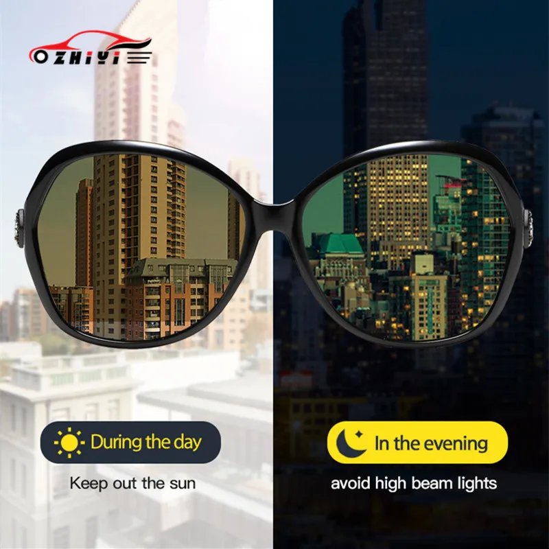 Женские очки ночного видения ZHIYI винтажные поляризационные фотохромные