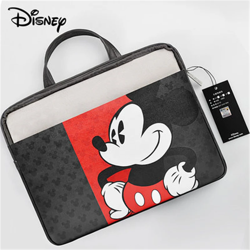 disney mickey fashion pvc leather laptop bags for women 14 15 15 6 inch for macbook air casual portable waterproof notebook bag free global shipping
