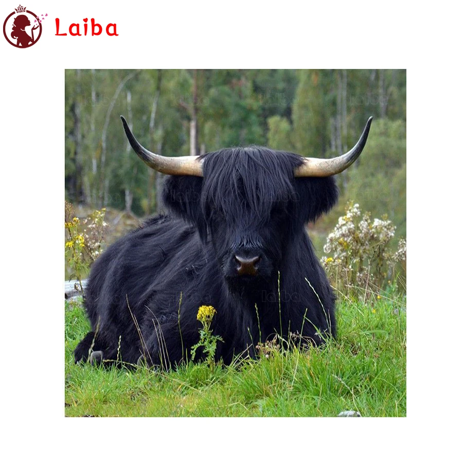 

diy Diamond Painting Modern animal art, highland cattle diamond mosaic full drill diamond embroidery cross stitch home decor