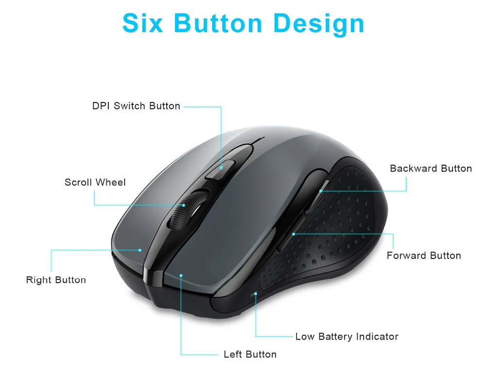 TeckNet Беспроводной Bluetooth Мышь 800/1200/1600/2000/2600 Точек на дюйм Беспроводной Мышь Bluetooth для ноутбука для малышей 24 месяцев Срок службы батареи