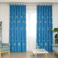 curtain for living dining room bedroom new product polyester fiber curtain cloth childrens room cartoon spaceship bay window
