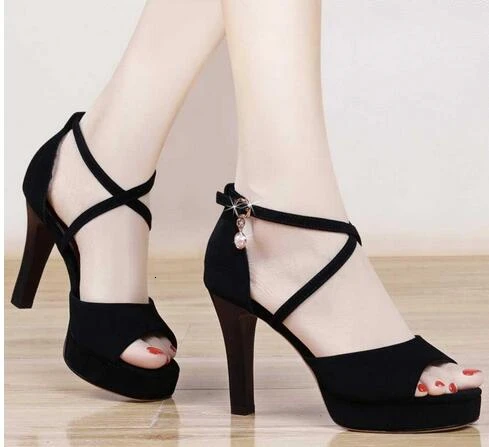 

Женские вечерние туфли на высоком каблуке, летние сандалии на толстой подошве, женские туфли на высоком каблуке с острым носком