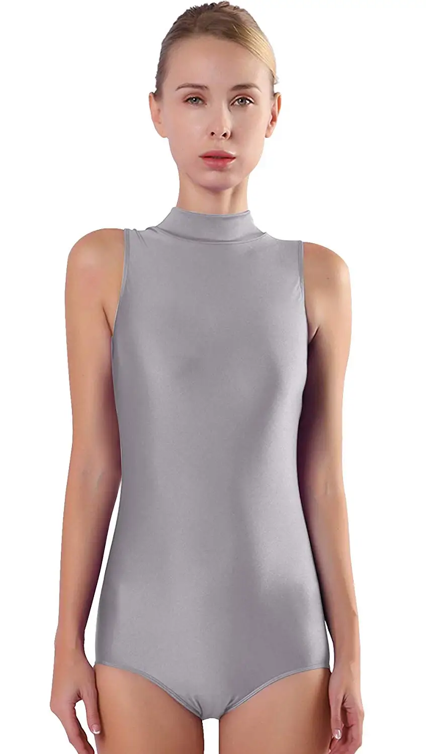 

Adult Spandex Ballet Leotard Costumes women Turtleneck Tank Leotard Lycra Gymnastics Sleeveless Dance Leotards