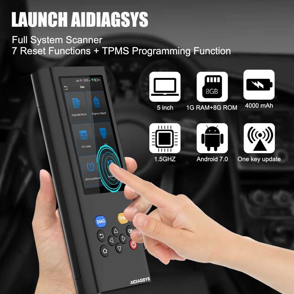 Launch X431 AIDIAGSYS OBD2 сканер полная система Wifi TPMS повторное Программирование