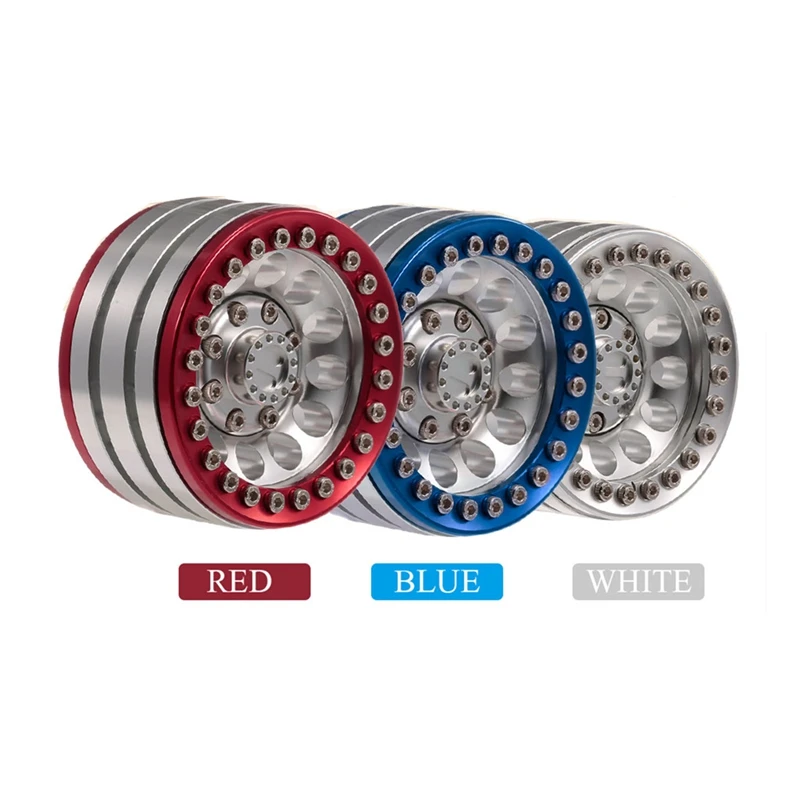 

4Pcs Aluminum Alloy Replacement 1.9 Beadlock Professional RC Crawler Hub Round Wheel Rim for TRX4 Accessories Toys