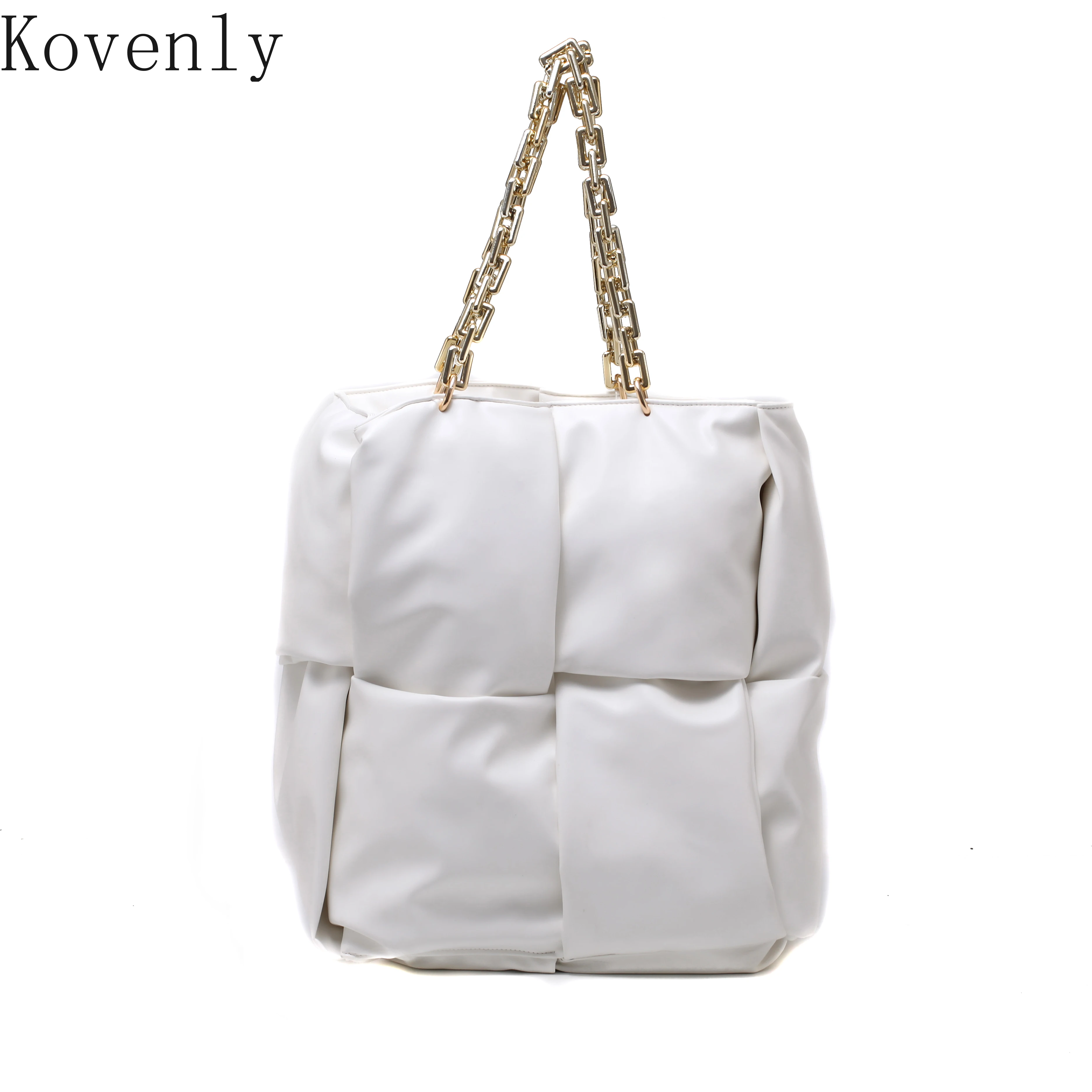 

Tote Bags For Women Leather Weave Women Bag Brand Big Shopper Shoulder Bag Female Thick Chain Large Bread Bag Famous Handbag