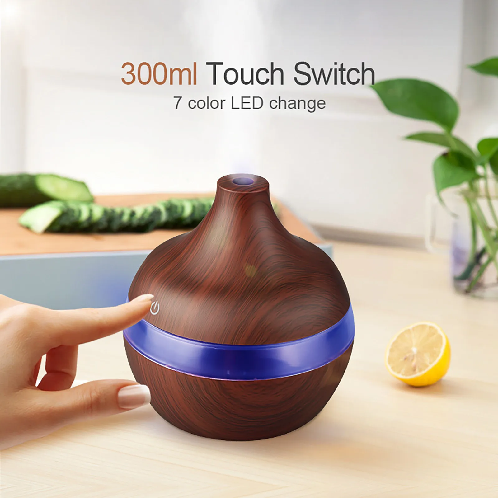40# Electric Humidifier Essential Aroma Oil Diffuser Ultrasonic Wood Grain Air Usb Mist Maker Led Light | Дом и сад