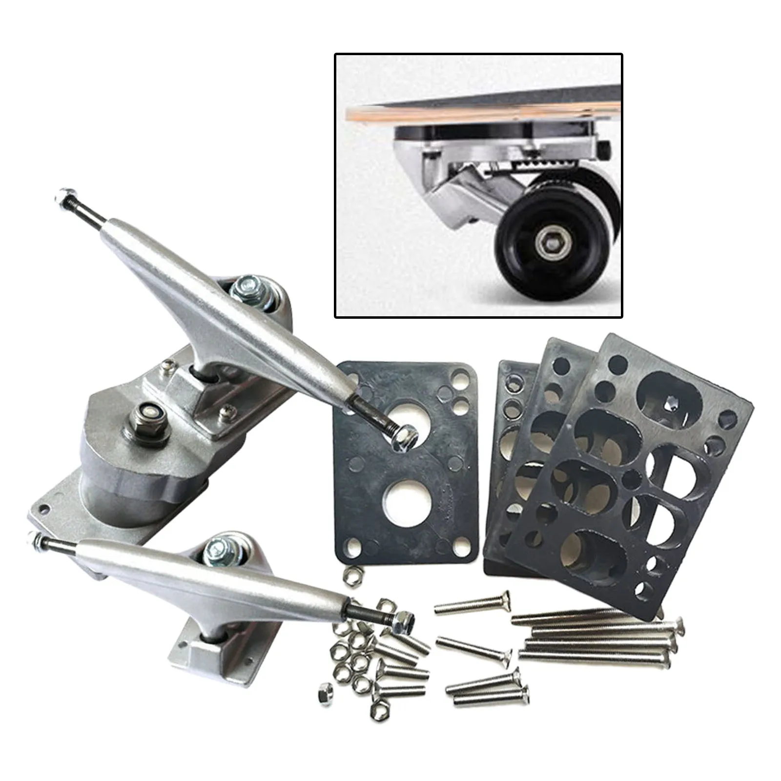 

Skateboard Trucks 6.25" Riser Pads Replacement Aluminium Alloy for Longboard