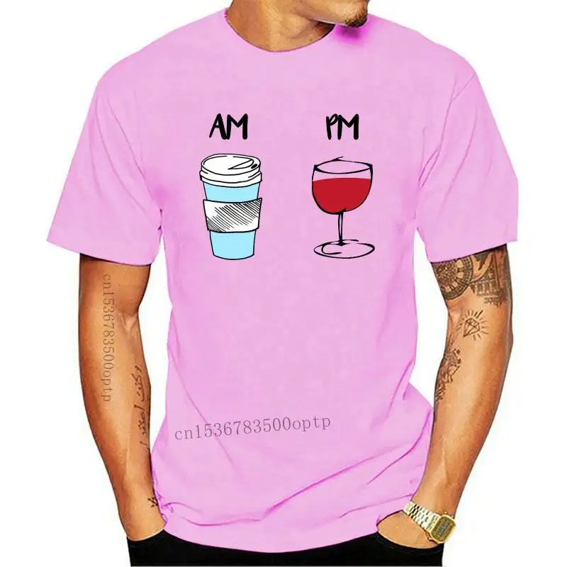

summer 2021 AM PM drink t-shirt ladies tee funny hip hop coffee wine print how to tell time tee shirt femme 90s tumblr clothes