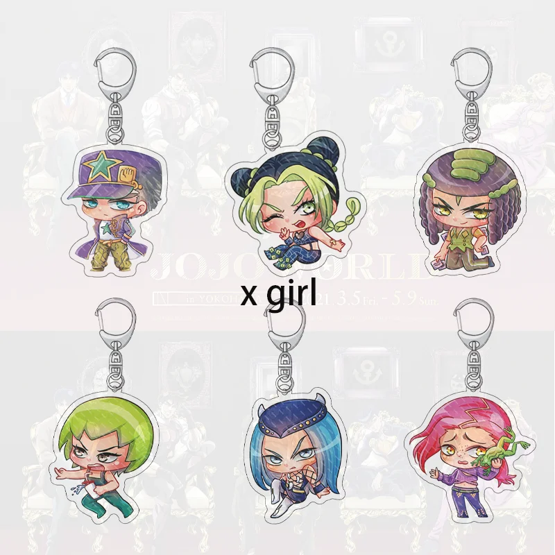 

New Japan JoJo's Bizarre Adventure keychain Cute high-definition acrylic, car accessories, children's gifts, souvenirs